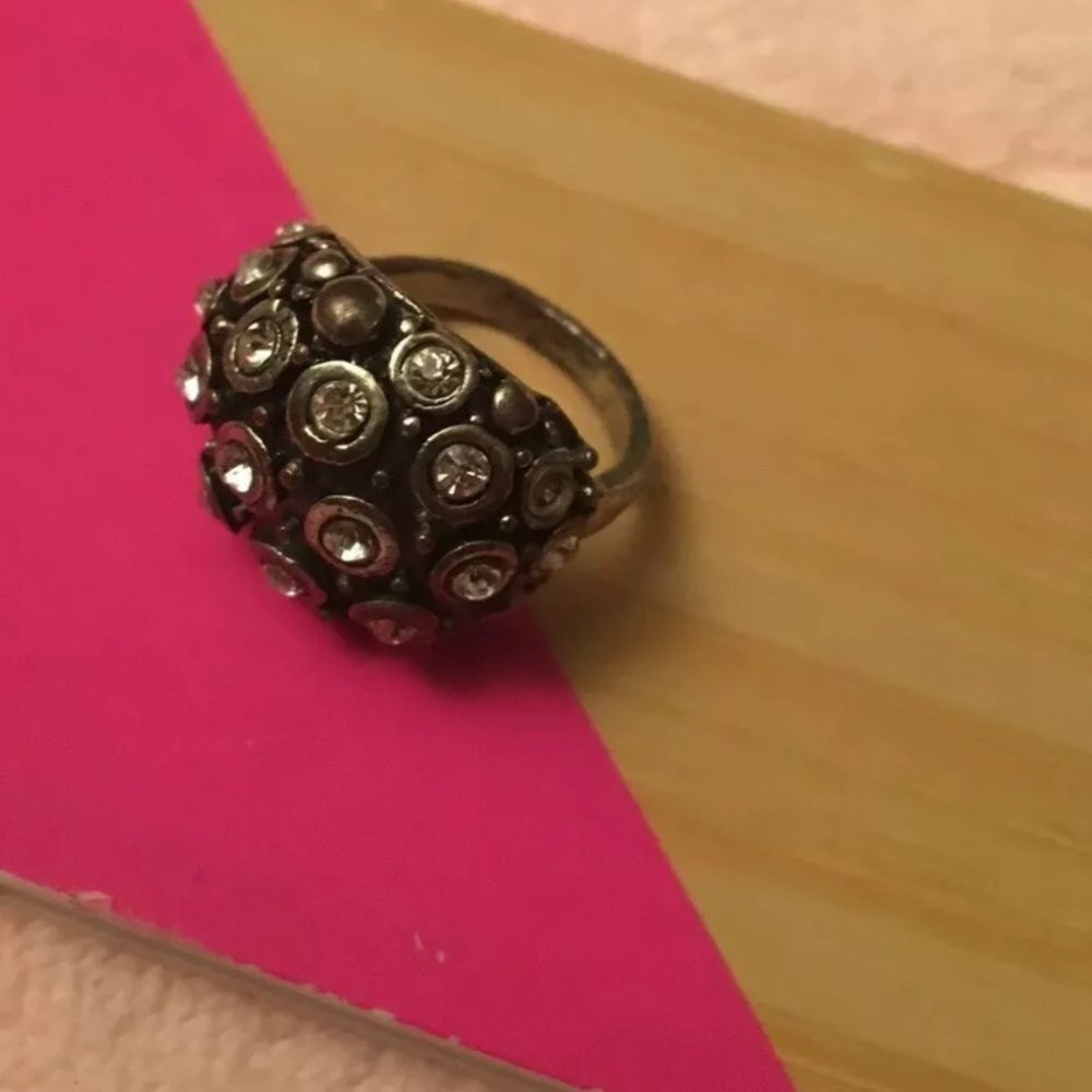 Unique Pave Punk Statement Ring Bubble Size 7.5 - image 2